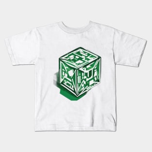 Rubic Cube Emerald Green Shadow Silhouette Anime Style Collection No. 371 Kids T-Shirt